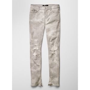 J Brand Mid-Rise Distressed Jeans in light gray